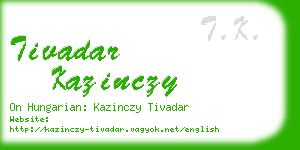 tivadar kazinczy business card